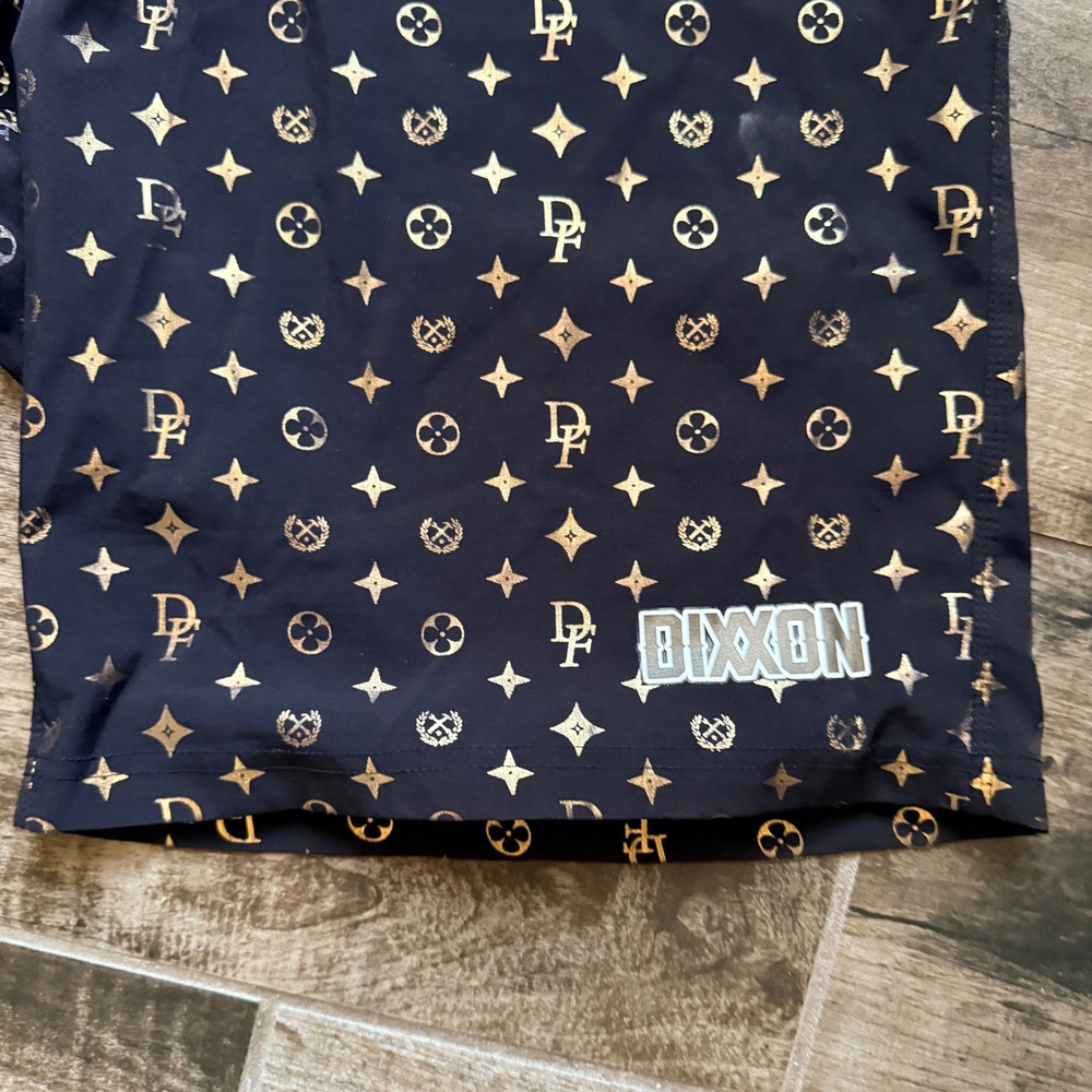 Dixxon Flannel Co Mens Party Crest Bougie 9" Boardshorts, Gold Black, 38 - Picture 4 of 11
